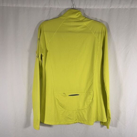 Under Armour Running Jacket Women's Large Bright Yellow Fitted Long Sleeve Mock - Picture 7 of 10